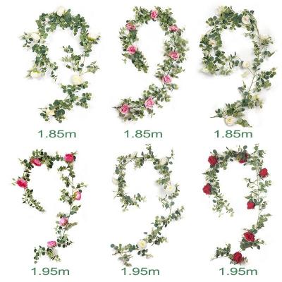 China Europe Rose Flower Vines Wedding Handmade Artificial Peony Flower Vines Home Decoration for sale