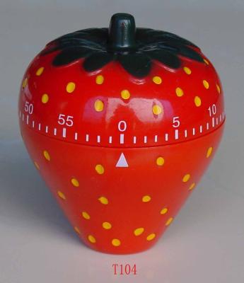 China Sustainable Strawberry Fruit Shape Kitchen Timer With Max 1 Minutes Providing Mechanical Kitchen Greens Timer for sale