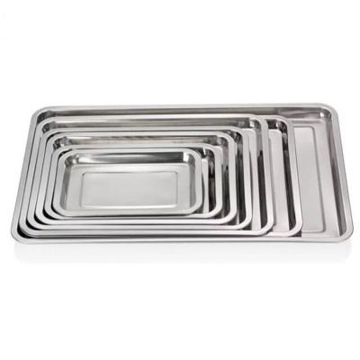 China Pan Trays Rectangle Stainless Steel Baking Baking Dishes and Pans for Pizza Cake BBQ for sale