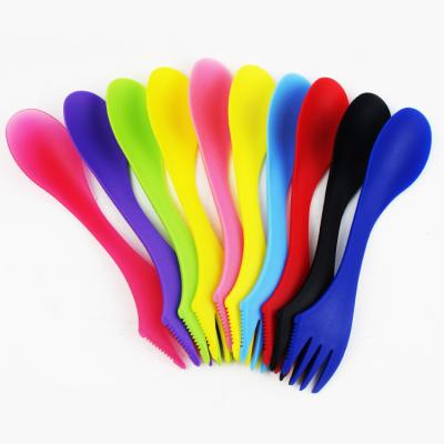 China Viable Mini Fork Knife Plastic Spoon 3 in 1 Multifunctional Spoon for sale