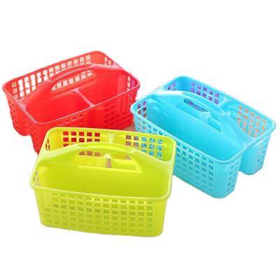 China Sustainable Creative Plastic Basket Mini Stackable Plastic Storage Baskets With Handle for sale