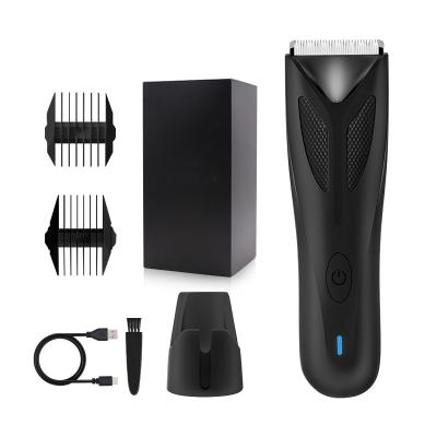 China Car LED Light USB Rechargeable Hair Trimmer Waterproof Cordless Electric Barber Body Groin Armpit Hair Trimmer for sale