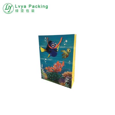 China Water Resistant Recyclable Printed Coated Decorative Plastic Kraft Paper Bag Plastic Striped Paper Bag for sale