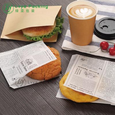 China Recyclable special design dry food low cost paper, bakery paper food bag for cookie, bread, sandwich for sale