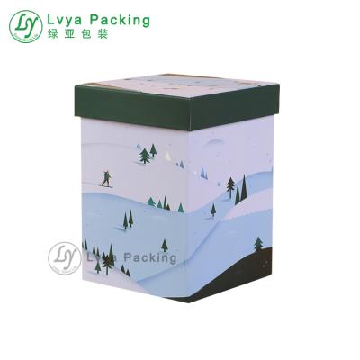 China Recyclable High Quality Low Lid Box Christmas Design Gift Box With Lid For Candy Packing Box for sale