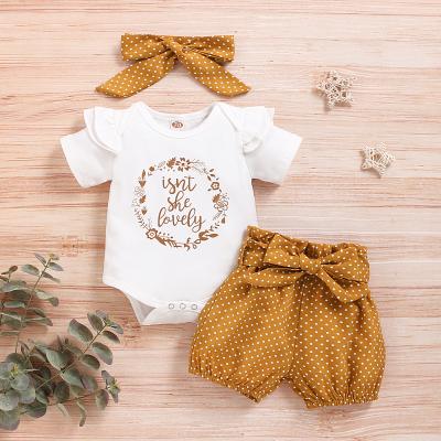 China Wholesale Breathable Short Sleeve Skirt Korean Babies Kid 2Pcs Summer Clothes Baby Clothing Set for sale