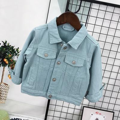 China Hot Sale Fashion Kids Outerwear Coats Breathable Kids Clothes Candy Color Baby Boys Denim Jackets for sale