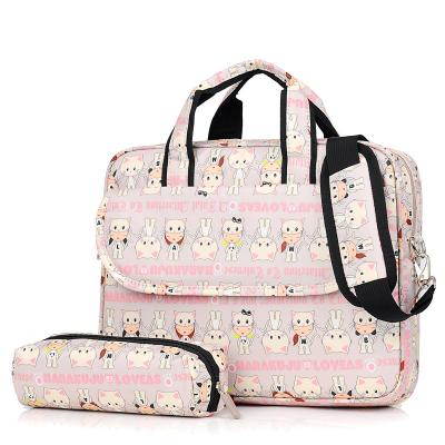 China Wholesale Cheap Cute Girls Fabric Computer Laptop Bag Character Waterproof Nylon Waterproof Pattern Cross - Body Laptop Bag for sale