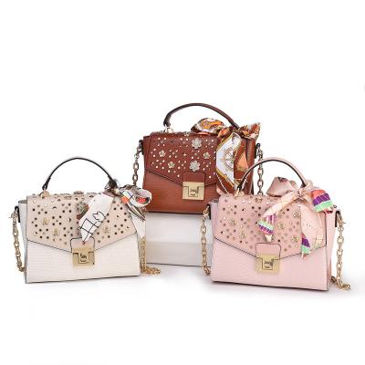 China European And American Retro Fashion Sequin Fashion Handbags Multicolor Wild PU Ladies Bags for sale