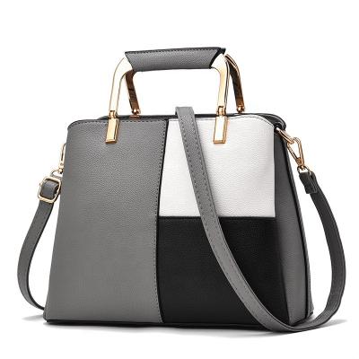 China Fashion Women Contrast Color Leather Shoulder Handbags Totes Cross Body Bag For Women Female Ladies Handbags for sale