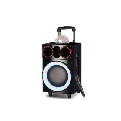 China Mini Portable Bass Subwoofer Audio 8 Inch Professional Active DJ Speakers With Disco Ball Light for sale