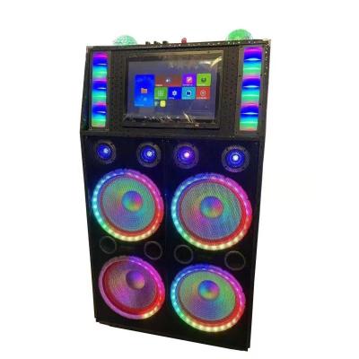 China Wireless Professional High Power Trolley Wooden Speaker With 15 Inch LED Touch Screen for sale