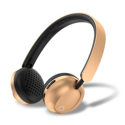 China Foldable Champagne Color Wireless Headset Headphones Noise Canceling Headband Over-Ear Headphones for sale