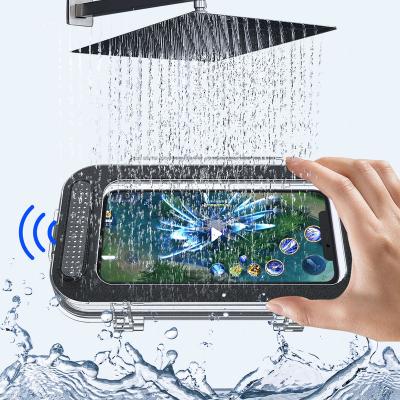 China Universal Customized Waterproof Phone Case Bathroom Wall Mount Phone Holder Adjustable For Shower for sale