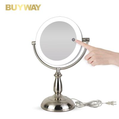 China Wholesale Custom Lighted Standing Two Sides Vanity Desk Table Led Lighted Makeup Mirror for sale