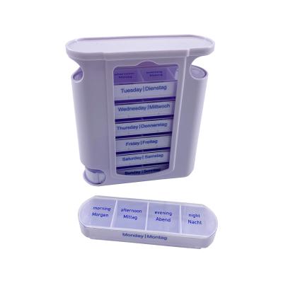 China PP Plastic Storage Seven Pill Case Sets Dispenser 28 Boxes Weeklyy Pill Organizer With Drawer for sale