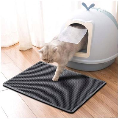 China EVA Pet Cat Litter Clean Waterproof Mat Double Layer PadsTrapping Pampers Trash Mat Cat Litter Mat for sale