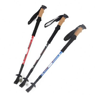 China 2022 New Outdoor Aluminum Trekking Pole Cane Walking Stick Ultralight Adjustable Light Weight for sale