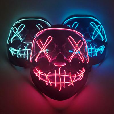 China Fashionable Carnival Festival Masquerade Scary Costume Props Horror LED Mask for sale