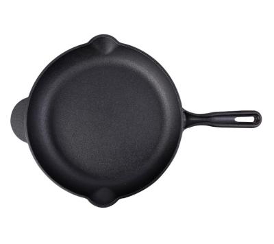 China Sustainable Kitchen Frying Pan Pre-Seasoned Cast Iron Cookware Frying Pan for sale