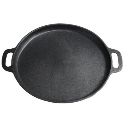 China 2021 Good Selling High Quality Two Ears CLASSIC Cast Iron Frying Pan Round Griddle Steak Flat Pan YQ-C005 for sale