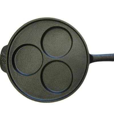 China Cast Iron Stuff Three-hole Fried Egg Pan Non-hazardous Kitchenware for sale