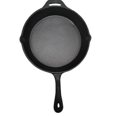 China High Quality Porcelain Cast Iron Camping Frying Pan Pre-Seasoned Stove Viable for sale