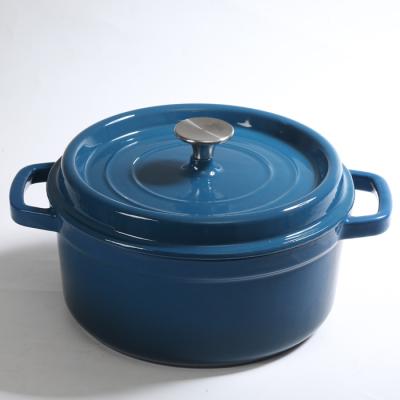 China Sustainable Amazon Solution Cast Iron Enamel Casserole Cookware Soup And Stock Shallow Seafood Cooking Pot for sale