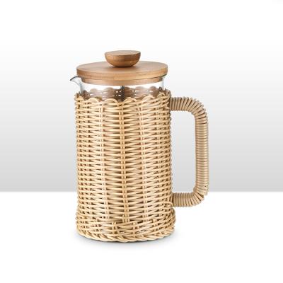 China Viable Custom Logo Steel Coffee Press Borosilicate GlassFrench Press Coffee Maker for sale