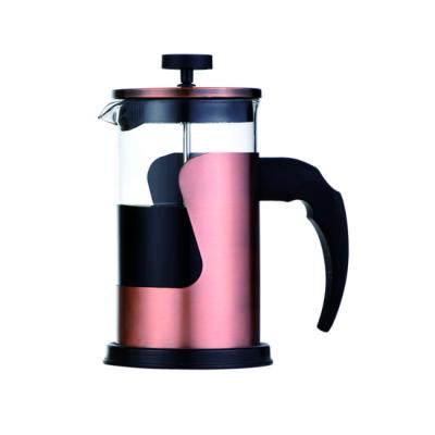 China Sustainable Customized Copper Plating Stainless Steel Coffee Press With PP Handle for sale