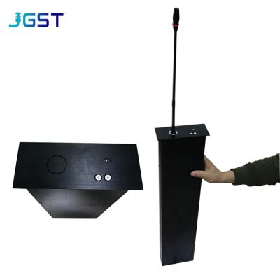 China Hidden Central Control Audio Desk Motorized Swept Aluminum Alloy Microphone Lift For Audio Conference System for sale