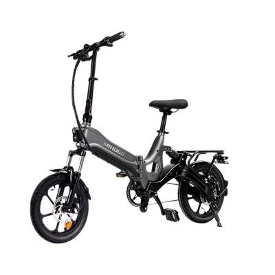 China JIMOVE high carbon steel fat tire folding mountain city electric bicycle e-bike mountain bike fat road adult electric bike for sale