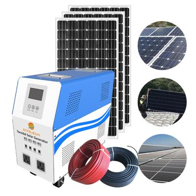 China Entelechy 220v 240v wave 300W 500W 1000W 1500W 3000W 5000W 6000w 5kw lifepo4 pure energy home generator solar home power system for sale