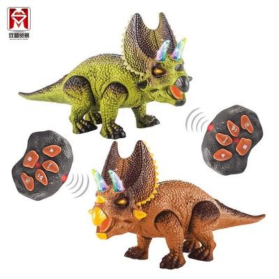 China Jurassic World Toys Walking Carry-On Animal Remote Control Triceratops With Sounds And Lights Rc Dinosaur Toys SM030233 for sale