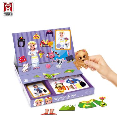 China DIY TOY Magnetic Puzzle Amazon Hot Selling DIY Toys Children Educational Toys Early Learning Magnetic Puzzle Kids Sticker Games for sale