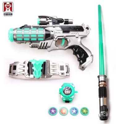 China Electronic Toy Children's Flash Music Toy Gun Catapult Flasher Sword Set Plastic Toy for sale