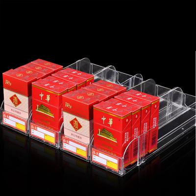 China 13mm Automatic Clear Retail Shelf Divider System Spring Pusher Start For Tobacco Display for sale