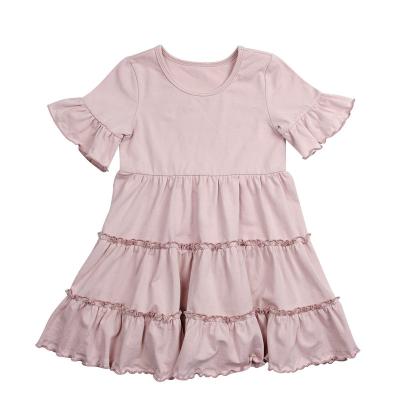 China Breathable Dresses For 10 Year Old Baby Girls Dresses 100% Cotton Ruffle Flare Sleeve Girl Dress for sale