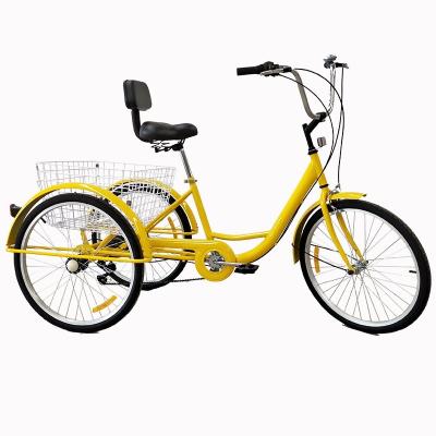 China Carbon fiber adult tricycles 7 speed, adult tricycles 20/24/26 inch 3 wheel bikes, three wheel bicycles cross tricycle with shopping basket fo for sale