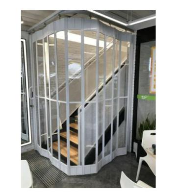 China Thermal Insulation Good Quality PC Folding Doors Crystal Polycarbonate Commercial Clear Folding Door for sale