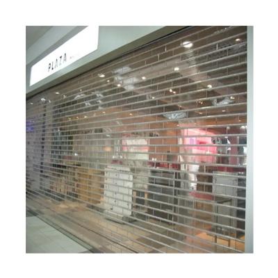 China Fashion Thermal Insulation Automatic Transparent Commercial Crystal Rolling Shutter Door for sale