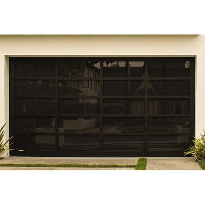 China Factory direct sale price garage door anti-theft transparent acrylic panel sliding glass garage door for sale