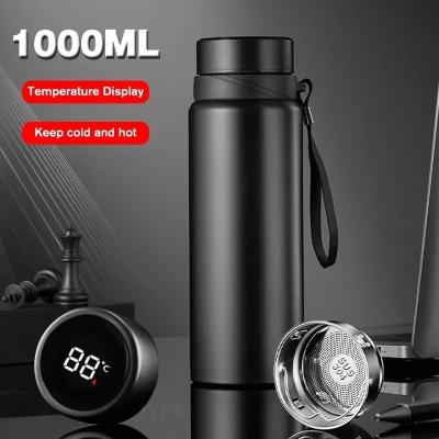 China PORTABLE 1000ML Smart Thermos Bottle Keep Cold and Hot Bottle Temperature Display Intelligent Thermos for Water Tea Coffee Vacuum Flasks for sale