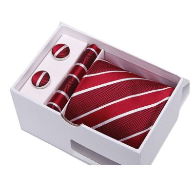 China Wholesale Tie Set Tie with Pocket Square and Matching Cufflinks Chinese Supplier Gent's Ties Handkerchiefs Set Luxury Gift Box for sale