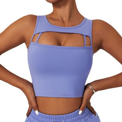 China New Design Breathable Stylish Yoga Crop Top Gym Wear High Support Sports Bra Tank Top For Women for sale