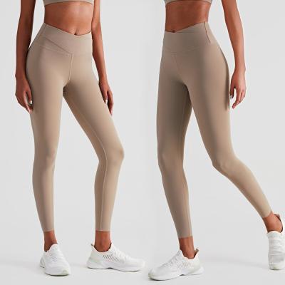 China High Quality Breathable Gym Workout Sports Cross Waist Leggings Butt Workout Lifting Tights Butt Crac! crack! the gym booty compression pants for sale