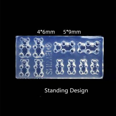 China 3D Silicone Carving Silicone Nail Mold Small Bear Part for sale