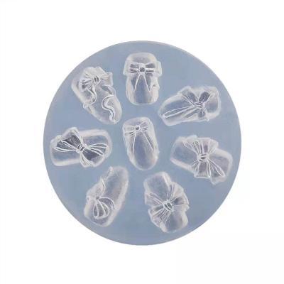 China Eco - Friendly 3D Carving Silicone Nail Mold False Bowknot Part Nail Shape for sale