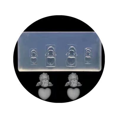 China DIY Angel Cupid Nail Silicone Mold 3D Nail Art Carving Template Stamping Stamping Embossed Mold DIY Gel Polish UV Gel Manicure Tools for sale