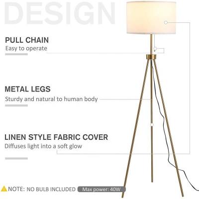 China Modern Modern Floor Lamp For Hotel Apartment Living Room With Fabric Shade Metal Standing Night Lights Home Decor Shop Display for sale